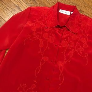 Vintage Red Blouse H49